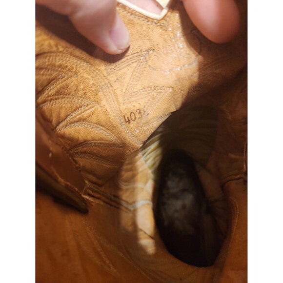 Nocona Boots Women's Cognac Brown Lizard Leather Western Boots Size 8.5 - Picture 8 of 12